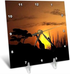 img 4 attached to 3DRose Dc_98602_1 Giraffes African Sunset Jpg Desk