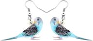 🦜 duowei acrylic blue long-tailed parakeet parrot earrings – elegant dainty bird drop dangle jewelry gifts for women and girls (blue2) logo