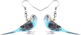 img 4 attached to 🦜 DUOWEI Acrylic Blue Long-tailed Parakeet Parrot Earrings – Elegant Dainty Bird Drop Dangle Jewelry Gifts for Women and Girls (Blue2)