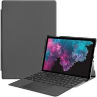 📱 premium gray surface pro 7 case with magnetic lock - compatible with keyboard & pen holder - ratesell business cover for microsoft surface pro series logo