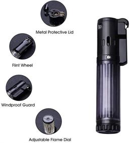 img 2 attached to Yusud Fuel Torch Lighter - Refillable Butane, Visible Gas Tank, Powerful Blue Jet Flame, Adjustable Flame Dial (5 Pack) - Butane Not Included