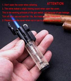 img 3 attached to Yusud Fuel Torch Lighter - Refillable Butane, Visible Gas Tank, Powerful Blue Jet Flame, Adjustable Flame Dial (5 Pack) - Butane Not Included