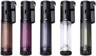 yusud fuel torch lighter - refillable butane, visible gas tank, powerful blue jet flame, adjustable flame dial (5 pack) - butane not included logo