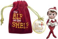 the elf on the shelf velvet bag - decorative mini figurine for christmas tradition - new story book face figurine logo