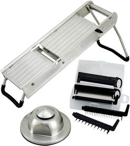 img 1 attached to 🔪 Efficient Winco Winware Stainless Steel Mandoline Slicer Set with Hand Guard: Simplify Your Kitchen Prep