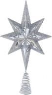🌟 kurt adler christmas star mini tree topper: stunning 6.75 inch silver star burst logo