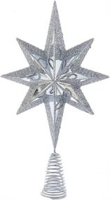 img 1 attached to 🌟 Kurt Adler Christmas Star Mini Tree Topper: Stunning 6.75 inch Silver Star Burst