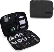 🔌 bagsmart small travel cable organizer bag - electronic case for hard drives, cables, phone, usb, sd card - sleek black design logo