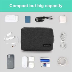 img 2 attached to Сумка для организации кабелей BAGSMART Small Travel - Электронный чехол для жестких дисков, кабелей, телефона, USB, SD-карт - Стильный черный дизайн