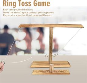 img 3 attached to 🎯 Large Size Hook and Ring Game with Ladder Bundle - Fun Outdoor/Indoor Game for Adults, Handmade Wooden Party Game & Toys for Family/Friends (15.74in)