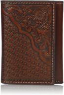 🌸 nocona men's trifold wallet with floral corner design logo