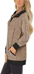 img 2 attached to 👚 WEESO Women's Color Block Quarter-Zip Sweatshirt: Casual Long Sleeve Tunic Tops with Pocket