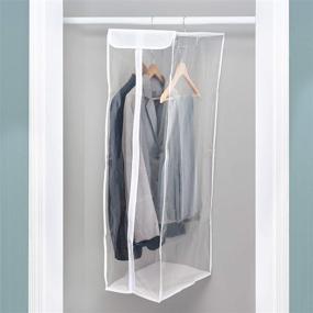 img 1 attached to Honey-Can-Do SFT-01415: Clear and White Short Garment Closet with Zippered Front - Organize and Protect Your Clothing Effortlessly