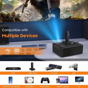 img 2 attached to 📽️ ManyBox Mini Projector: Compact & Durable with 45000 Hrs LED Lamp Life, Full HD 1080P Supported. Ideal for TV, PS4 & More - HDMI, VGA, TF, AV, USB Compatible