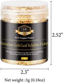 img 1 attached to 🎨 CHMI - Resin Art Gold Flakes - 5 Grams Metal Leaf Color 2.5 Imitation Gold Schabin Flakes, Metallic Foil Flakes for Painting, Crafts, Nail Art