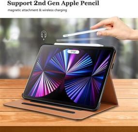 img 1 attached to 📱 ProCase iPad Pro 11 inch Case - 2021 2020 2018, PU Leather Stand Folio Protective Cover with Pencil Holder for iPad Pro 11&#34; (3rd / 2nd / 1st Gen) - Black