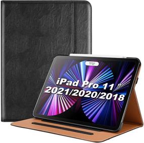 img 4 attached to 📱 ProCase iPad Pro 11 inch Case - 2021 2020 2018, PU Leather Stand Folio Protective Cover with Pencil Holder for iPad Pro 11&#34; (3rd / 2nd / 1st Gen) - Black