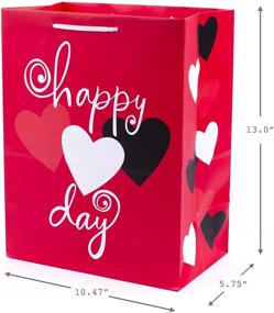 img 3 attached to 💌 Hallmark 13-inch Valentine's Day Gift Bags (Set of 2): Red Hearts & Black Dots - Perfect for Kids, Teachers, Galentine's Day Gifts