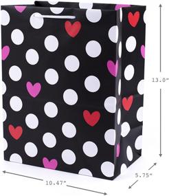 img 2 attached to 💌 Hallmark 13-inch Valentine's Day Gift Bags (Set of 2): Red Hearts & Black Dots - Perfect for Kids, Teachers, Galentine's Day Gifts