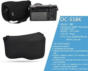 img 2 attached to JJC Black Ultra Light Neoprene Camera Case Pouch Bag for Sony Alpha a6600 a6500 a6400 a6300 a6100 a6000 a5100 with SELP1650 16-50mm Zoom Pancake Lens - Size 120x73x87mm