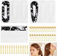 🎨 enhance your creativity with 39 pcs resin molds and hair clips jewelry making set - perfect for diy barrettes, pendants, and keychains logo