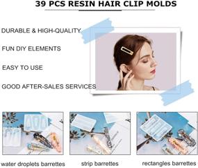 img 2 attached to 🎨 Enhance Your Creativity with 39 PCS Resin Molds and Hair Clips Jewelry Making Set - Perfect for DIY Barrettes, Pendants, and Keychains