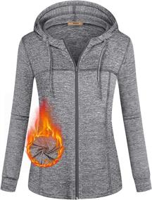 img 4 attached to 🧥 Miusey Women's Zip-Up Fleece Running Jacket with Long Sleeve and Workout Hoodies