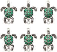 🐢 craftdady enamel sea turtle pendant links: double loops ocean animal charms for bracelet & necklace making logo