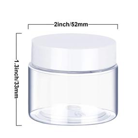 img 3 attached to 💼 Pack of 6 - 1 oz Plastic Pot Jars | Clear Leak-Proof Cosmetic Containers with White Lids for Travel Storage | Ideal for Makeup, Eye Shadow, Nails, Powder, Paint, Jewelry