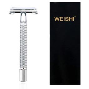 img 2 attached to 🪒 Chrome Double Edge Safety Reusable Razor with Long Handle by WEISHI