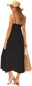 img 2 attached to Zexxxy Women's Casual V-Neck Midi Dresses with Adjustable Front Kont and Spaghetti Straps