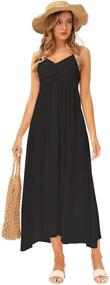 img 1 attached to Zexxxy Women's Casual V-Neck Midi Dresses with Adjustable Front Kont and Spaghetti Straps