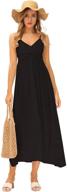 zexxxy women's casual v-neck midi dresses with adjustable front kont and spaghetti straps logo