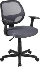 img 3 attached to 😊 Enhance Your Workplace Comfort with the Flash Furniture Flash Fundamentals Mid-Back Gray Mesh Swivel Ergonomic Task Office Chair with Arms