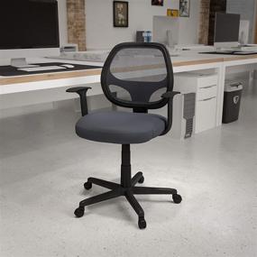 img 4 attached to 😊 Enhance Your Workplace Comfort with the Flash Furniture Flash Fundamentals Mid-Back Gray Mesh Swivel Ergonomic Task Office Chair with Arms