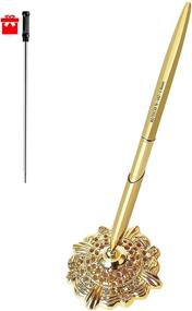 img 4 attached to 💍 Golden RUTICH Hollow Round Pen Holder Set - Ideal for Wedding, Bridal, Engagement, and Valentine's Day Favors