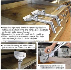 img 2 attached to SHANGPEIXUAN Grill Scrapers: Heavy Duty Commercial Griddle Scraper with 5 Blades and Small Slant Edge Grill Scraper