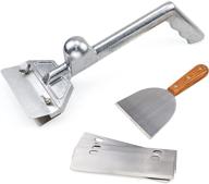 shangpeixuan grill scrapers: heavy duty commercial griddle scraper with 5 blades and small slant edge grill scraper logo