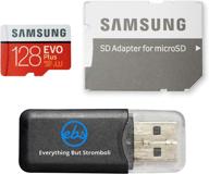 128gb samsung galaxy s10 compatible micro sdxc evo plus bundle (mb-mc128) with included everything but stromboli (tm) card reader logo