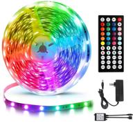 🌈 vibrant 50ft rgb color changing lights for bedroom,5050 flexible non-waterproof tape lights with 24v power supply & remote control логотип