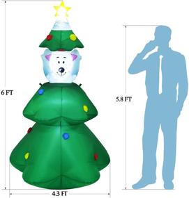img 3 attached to 🎄 OBABA 6FT Christmas Inflatables Tree Outdoor Decorations with Polar Bear - Festive LED Lighted Christmas Yard Decor for Indoor & Outdoor Home Party Lawn Garden!