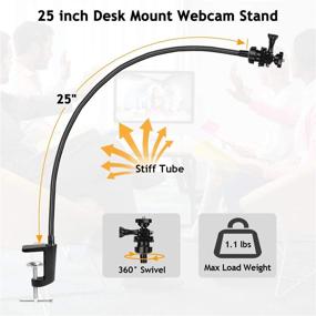 img 2 attached to 📷 AMADA HOMEFURNISHING AMWS02 - 25 Inch Webcam Stand with Enhanced Desk Jaw Clamp and Flexible Gooseneck Stand for Logitech Webcam C920, C922, C922x, C930, C615, C925e, Brio 4K