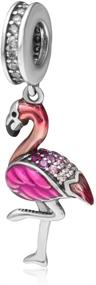 img 1 attached to Flamingo Animal Charm Sterling Pendant