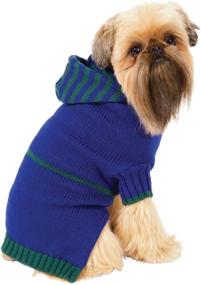 img 1 attached to 🐶 Stylish Blue Dog Sweater Hoodie - Medium Size