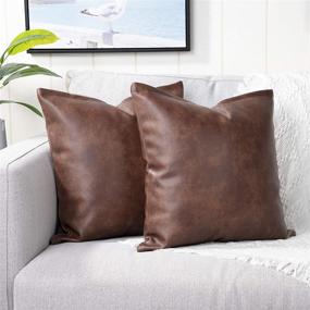 img 4 attached to YAERTUN Leather Decorative Outdoor Pillowcases Bedding