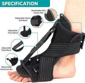 img 3 attached to Aqualief Night Splint - Plantar Fasciitis Relief, Drop Foot & Achilles Tendon Recovery Brace for Heel Pain - Ankle Dorsiflexion Support Brace for Men and Women