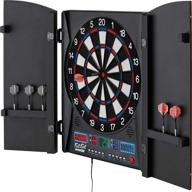 🎯 compact size fat cat electronx electronic dartboard with over 35 games, 167 options, built-in cabinet, dart storage for up to 12 darts, auto scoring lcd display, 8-player multiplayer, and soft tip darts логотип