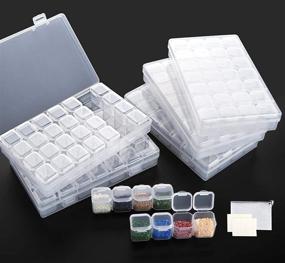img 4 attached to 🗂️ Organize Your Diamond Painting Supplies with ilauke 5 Pack 28-Slot Storage Containers: Perfect for Embroidery Accessories, Art Supplies, and Craft Label Marker Stickers - Includes Organizer Bag!