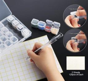 img 1 attached to 🗂️ Organize Your Diamond Painting Supplies with ilauke 5 Pack 28-Slot Storage Containers: Perfect for Embroidery Accessories, Art Supplies, and Craft Label Marker Stickers - Includes Organizer Bag!