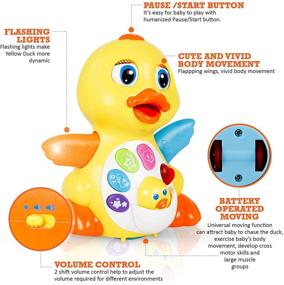 img 3 attached to 🦆 CifToys Игрушка-утка с подсветкой: Музыкальные игрушки для малышей, ходьба, размахивание крыльями и танцы - идеальные подарки для детей от 1 до 3 лет! Малыши полюбят его пение, танцы и регулируемые звуковые функции!